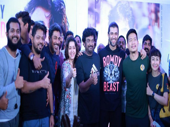 Puri jagannadh birthday celebrations on Liger sets in Goa